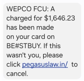 Fraudulent Text Example